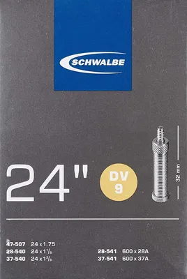 Produktbild von Schwalbe 10419311 24 duša DV 9, 24x1 1/8-1.75 (28/47-507/541), DV 32mm, čierna