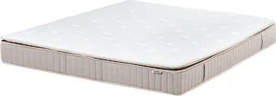 Produktbild von BELIANI Latex-Taschenfederkernmatratze Weiß / Beige Hart 160x200 cm 25 cm Hoch Abnehmbarer Bezug Reißverschluss 7 Zonen Matratze für Doppelbett
