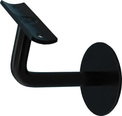 Produktbild von Montagefertiger Buche Handlauf / Geländer lackiert Ø 42 mm mit schwarzen Endstücken ohne Handlaufhalter / Länge: passende schwarze Handlaufhalter Modell J schwarz