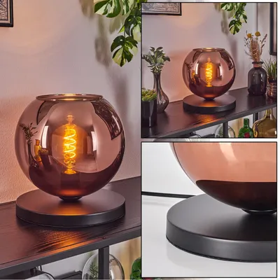 Produktbild von Cesaro Tischlampe aus Metall/Glas in Schwarz/Kupferfarben