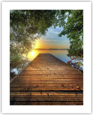 Produktbild von Poster - Poster ohne Rahmen - Brücke See - 40x50 cm - Wand Bild - Wanddeko - Wandbilder - Kunstposter - Wandposter - Bilder - Kunstdruck - Wanddekoration - Wandbild - P2XPA40x50-3528
