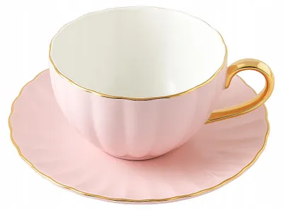 Produktbild von Porcelain Pink Cup 220ml Gold Edge Elegance Kaffee für sie