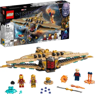 Produktbild von LEGO 76237 Marvel Sanctuary II: Finales Duell, Avengers Raumschiff-Spielzeug für Kinder mit LEGO-Minifiguren Iron-Man und Thanos, Geschenkidee