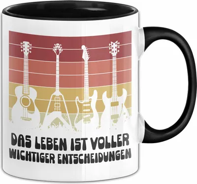 Produktbild von Gitarre Tasse Geschenk Gitarrist Rock Musiker Bassgitarre Rocker Geschenkidee Geburtstag (Schwarz)