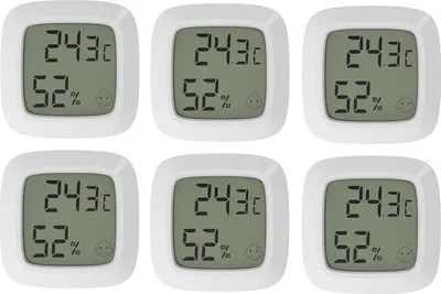 Obrázek produktu pro 6X Mini LCD digitální teploměr Vlhkoměr Přesný monitor vlhkosti Stolní nástěnný magnetický termo-vlhkoměr pro dětský pokoj Obývací pokoj Kancelářská lednice
