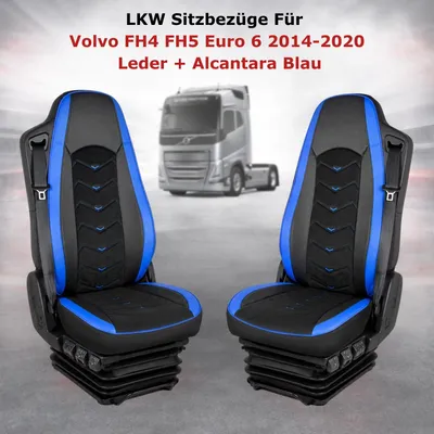 Immagine prodotto di Coprisedili per camion, 1+1, in pelle e Alcantara, per Volvo FH4 FH5 Euro 6, dal 2014 al 2020, colore blu