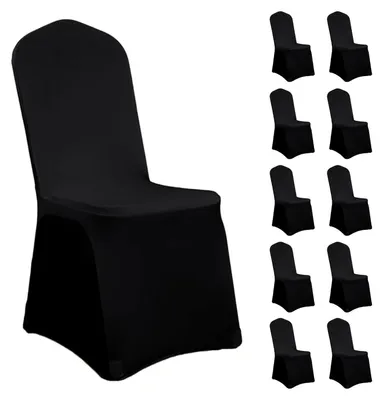 Stretch-Stuhlbezüge, 10 Stück, waschbar, für Hochzeit & Bankett