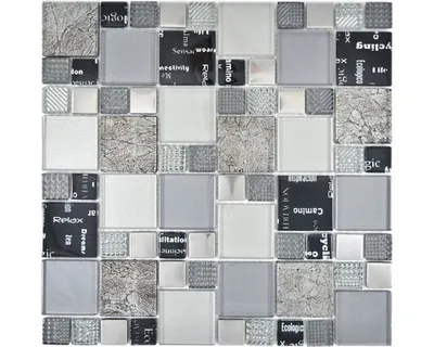 Produktbild von Glasmosaik XCM MC529 29,8x29,8 cm Silber/Grau/Schwarz
