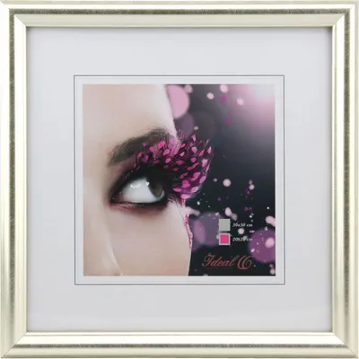 Produktbild von HR-22 Bilderrahmen Holz Rahmen quadratisch Fotorahmen Collage Wanddeko Poster - Farbe: Silber | Format: 30x30
