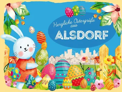 Produktbild von vianmo Holzschild 30x40 cm Ostern Ostergrüße ALSDORF