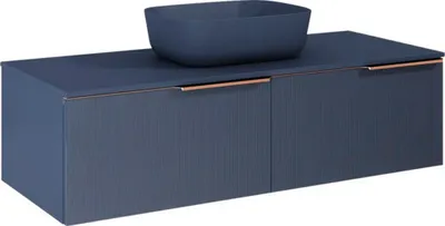Obrázok produktu pre Kúpeľňová skrinka nízka Jungborn NONUS navy modrá 1200 x 318 x 453 mm