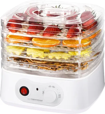 Produktbild von Esperanza EKD004 Sušička potravín, priehľadná, biela 250 W
