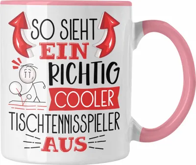 Produktbild von Trendation - So Sieht Ein Richtig Cooler Tischtennisspieler Aus Geschenk Tasse Lustiger Spruch Geschenkidee (Rosa)