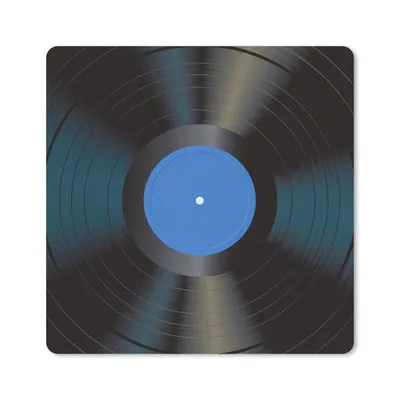 Produktbild von MuchoWow® Mauspad Mousepad LP - Blau - Vintage - Vinyl 30x30 cm - Mousepads - Maus Mat - Pad - Mausunterlage - Gaming