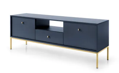 Image de AX LIVING Meuble pour TV Domiti 154 cm Moderne en bleu foncé