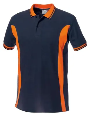 Immagine prodotto di Polo da lavoro da uomo Sir Safety Luna a maniche corte in 100% cotone, taglia S, BLU/ARANCIONE