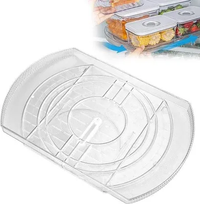 Image de Étagère pivotante à 360° transparente pour le rangement du réfrigérateur