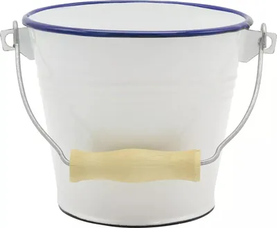 Zdjęcie produktu dla Minieimer Email, weiß/blau, Höhe: 130 mm, ø: 140 mm