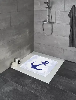 Produktbild von Kleine Wolke Duscheinlage Anchor rutschfest mit Saugnäpfen Blau 55x55 cm