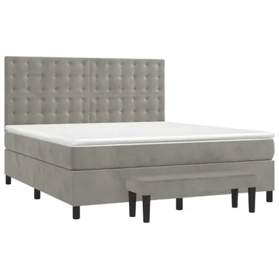Productafbeelding van vidaXL Boxspringbed met matras, lichtgrijs, 180x200 cm, fluweel