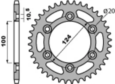 Produktbild von PBR Standard Stahlritzel hinten 1027 - 520