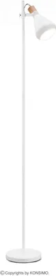 Produktbild von Konsimo Stehlampe im Skandinavischen Stil Wohnzimmer Schlafzimmer "CORTODI", Weiß, Metall/Holz, Loft, 22/156 cm