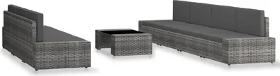 Obrázok produktu pre vidaXL 8-dielna záhradná súprava Poly Rattan Grey
