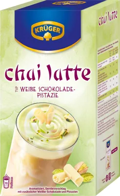 Krüger Chai Latte weiße Schokolade Pistazie 10x25g Packung 250g