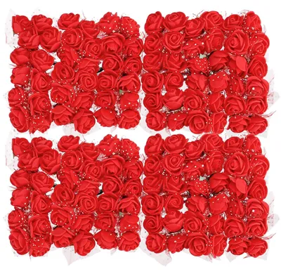 Mini-Kunstrosen rot 2,5 cm, 144 Stück für Basteln & Deko