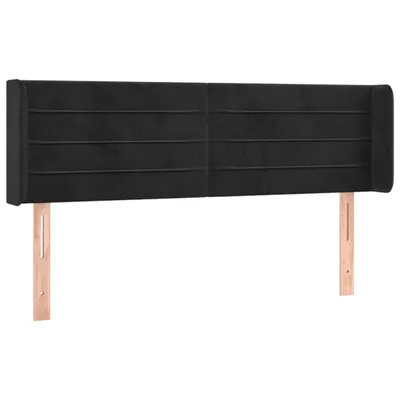 Produktbild von vidaXL Kopfteil mit Ohren Schwarz 147x16x78/88 cm Samt