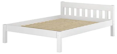 Produktbild von Doppelbett weiß Ehebett Kiefer Massivholzbett 160x200 Zubehör wählbar V-60.38-16WRollrost inkl.