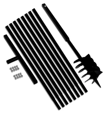 Produktbild von Erdbohrer mit Griff 180 mm und Verlängerungsrohr 9 m aus Stahl