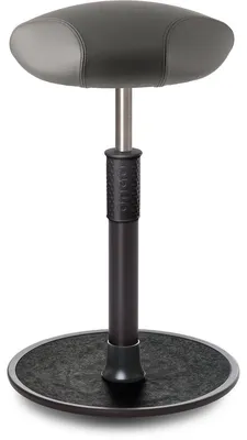 Produktbild von Sitz- Stehhocker Free Tall Triangel Boxmark Leder Grau schwarz /schwarz.