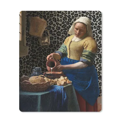 Produktbild von MuchoWow® Mauspad Mousepad Milchmädchen - Kunst - Pantherdruck - Vermeer - Gemälde - Alte Meister 30x40 cm - Mousepads - Maus Mat - Pad - Mausunterlage - Mausmatten