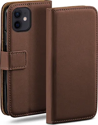 Produktbild von moex® Book Case kompatibel mit Apple iPhone 12 mini - Hülle 360 Grad klappbar, Dunkelbraun