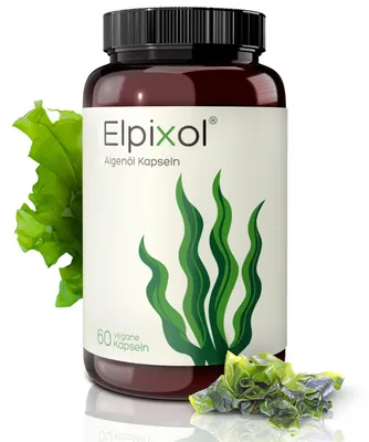 Produktbild von Algenöl Kapseln 1000 mg Omega-3 vegan Elpixol 60 St
