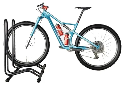 Produktbild von Fahrradständer, Hochkohlenstoffstahl, Geeignet für 2 Fahrräder, Platzsparendes Design, Stabile Unterstützung, Einfache Montage