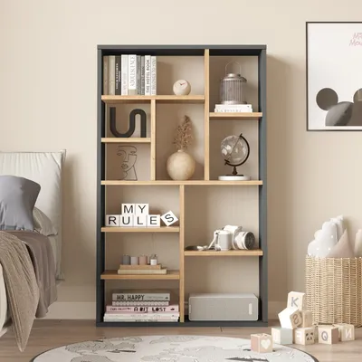 Zdjęcie produktu dla Biblioteka Houseland Sia dąb Castello/antracyt/szary