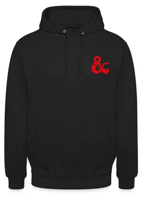 Produktbild von Spreadshirt Dungeons And Dragons Logo In Rot Uni Hoodie, 3XL, Schwarz