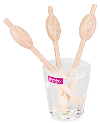 Productafbeelding van Vaginavormige rietjes, 9 stuks