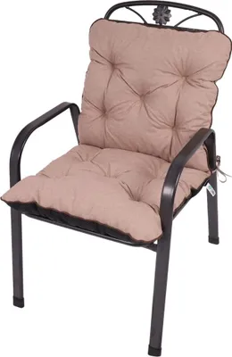 Produktbild von TexDeko® Ecolen Niedriglehner Auflage für Gartenstuhl 80x40cm Leinenstruktur hochwertig gepolstert UV-beständig & wasserabweisend (Taupe)