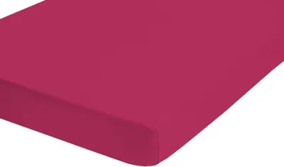 Produktbild von Biberna Jersey Elasthan Spannbettlaken Spannbetttuch 180x200 cm - 200x220 cm Rubin