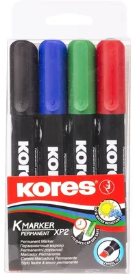 Image de Kores Permanent-Marker "K MARKER", Keilspitze, 4er Etui