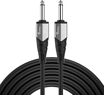 Obrázek produktu pro Kabel pro elektrickou kytaru a mandolínu, 2 metry, černý, s pravoúhlým konektorem