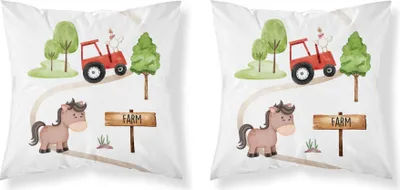 Produktbild von Baby Kissenbezug 40x40 Traktor Happy Farm BAUMWOLLE