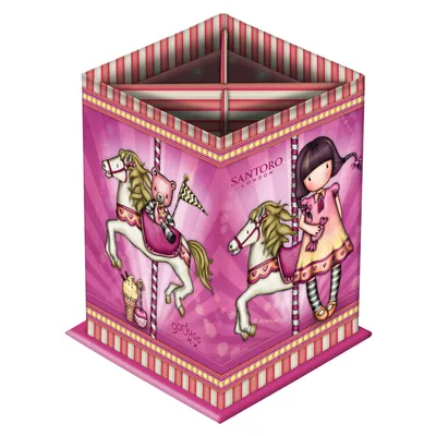 Image de Porte-crayons Gorjuss Carousel Rose Carton (8.5 x 11.5 x 8.5 cm)