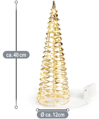 Produktbild von com-four® LED-Pyramide mit Timer - 40 cm Lichterkegel 30 warmweißen LEDs