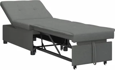 Produktbild von vidaXL Schlafsofa Ausziehbar Dunkelgrau 194 x 50 x 82 cm Stoff