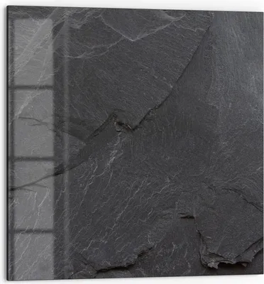 Produktbild von DEQORI Küchenrückwand Glas 60x60 cm 'Schiefersteinoptik' Spritzschutz Bad Rückwand