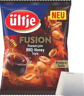 Produktbild von ültje Erdnüsse Fusion BBQ Honey Style (150g Beutel)  + usy Block